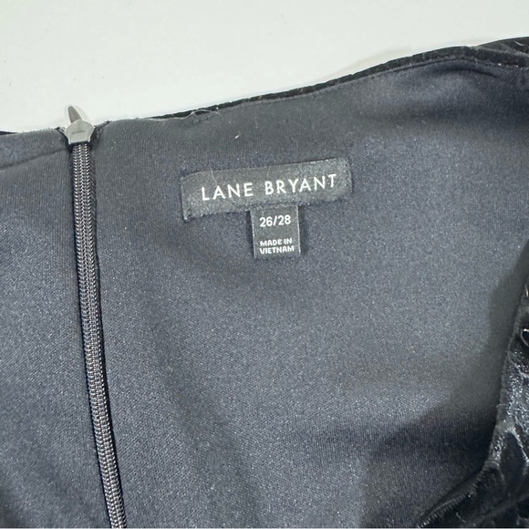 New Lane Bryant Velvet Textured Skater Dress Black - Picture 5 of 8